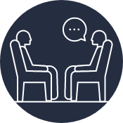 illustration of two people talking